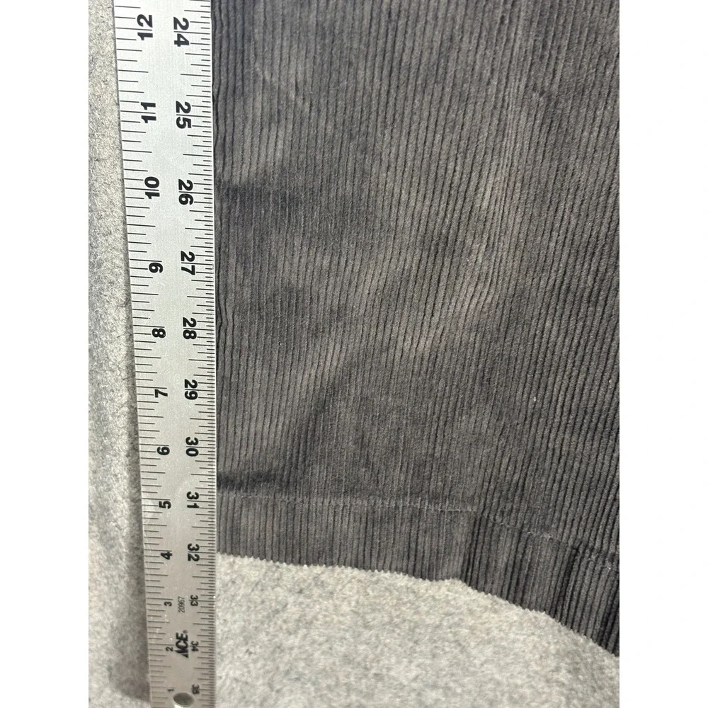LL Bean Mens Classic Fit Corduroy Pants Charcoal Gray Stretch 38x32 ID502835